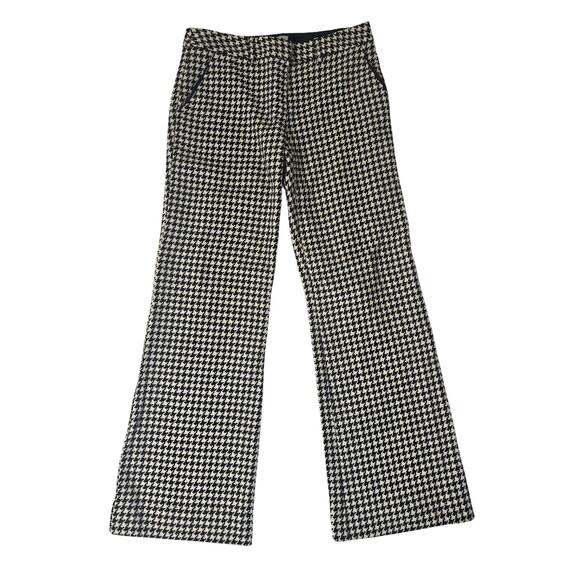 Trina Turk Houdstooth Wool Blend Wide Leg Dress Pants - Size 2 - Picture 1 of 7